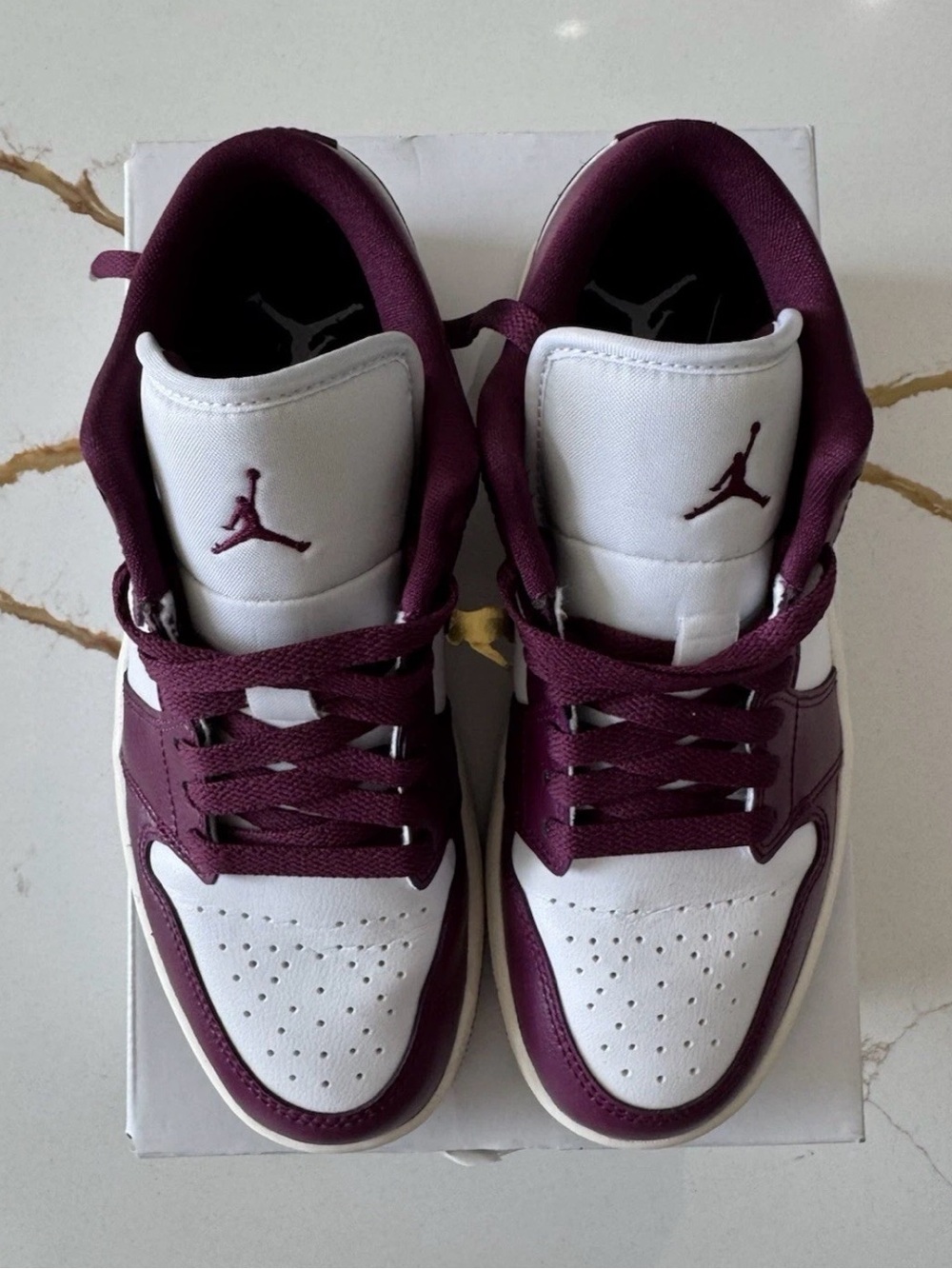 AGGIE - Jordan 1’s Low - Bordeaux/White - Size 7.5 Women